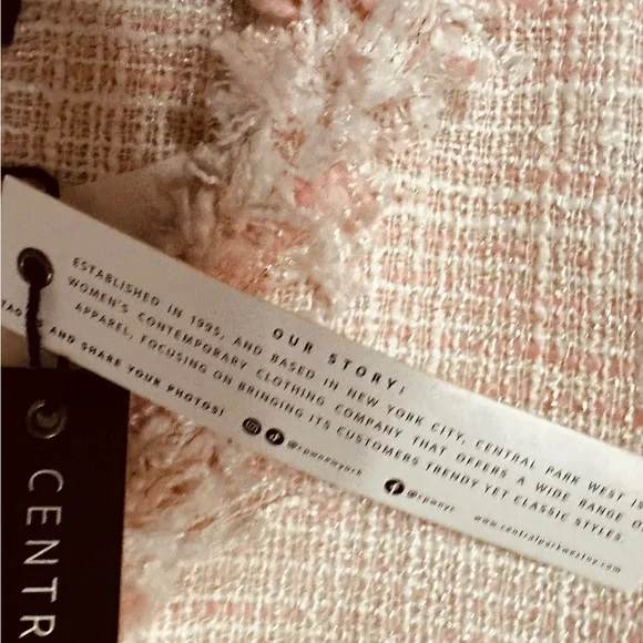 central park west New York City tweed pink maizie  blazer jacket size S Small - Picture 7 of 13